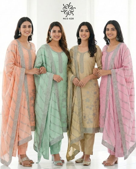 628 Colours By Vinay Viscose Maslin Dress Material Wholesale Price In Surat
